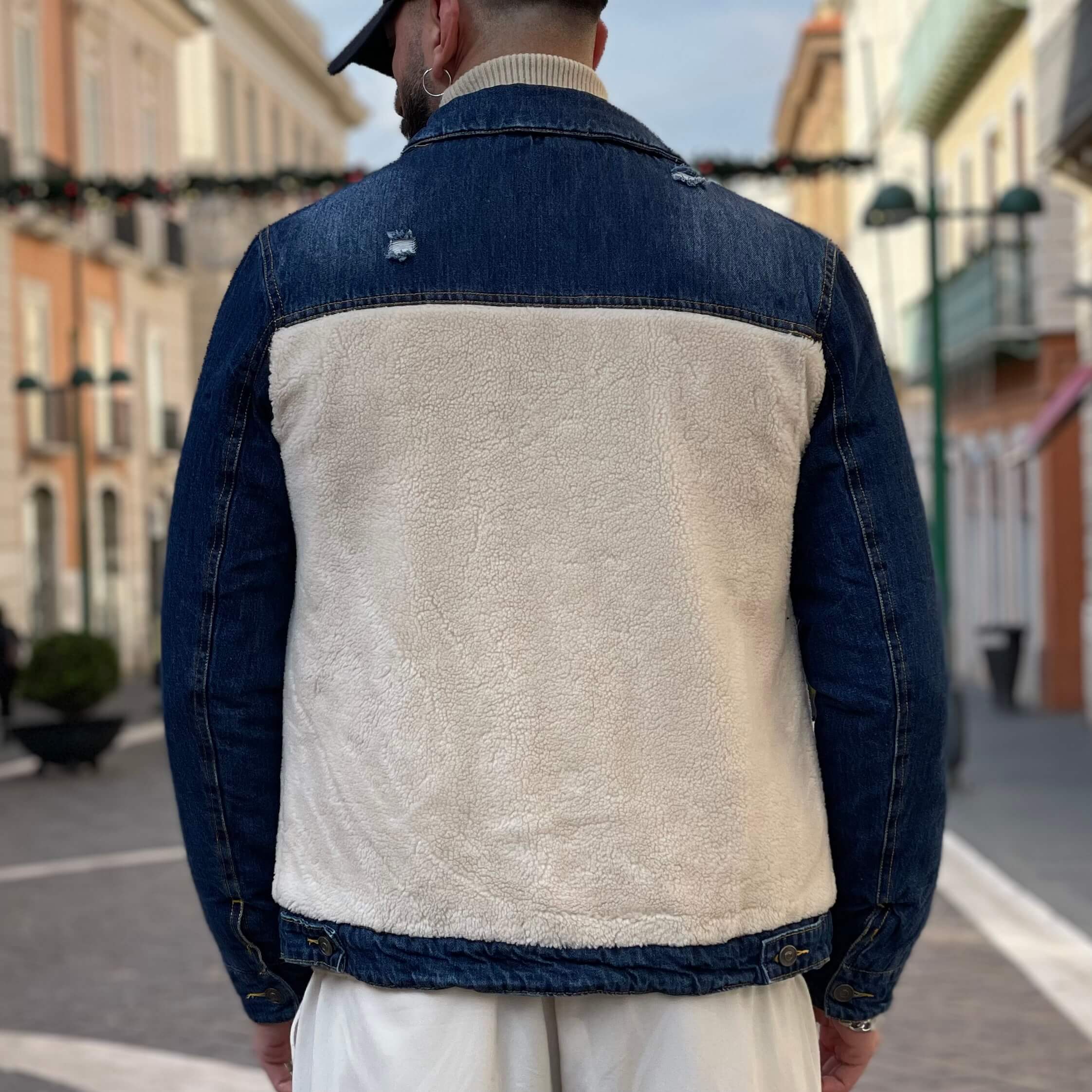 Giacca di jeans con pelliccia frontale - FLAG STORE