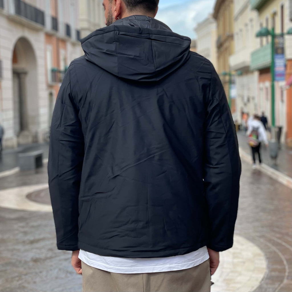 Giubbino blu navy antivento con cappuccio 2.0 - FLAG STORE