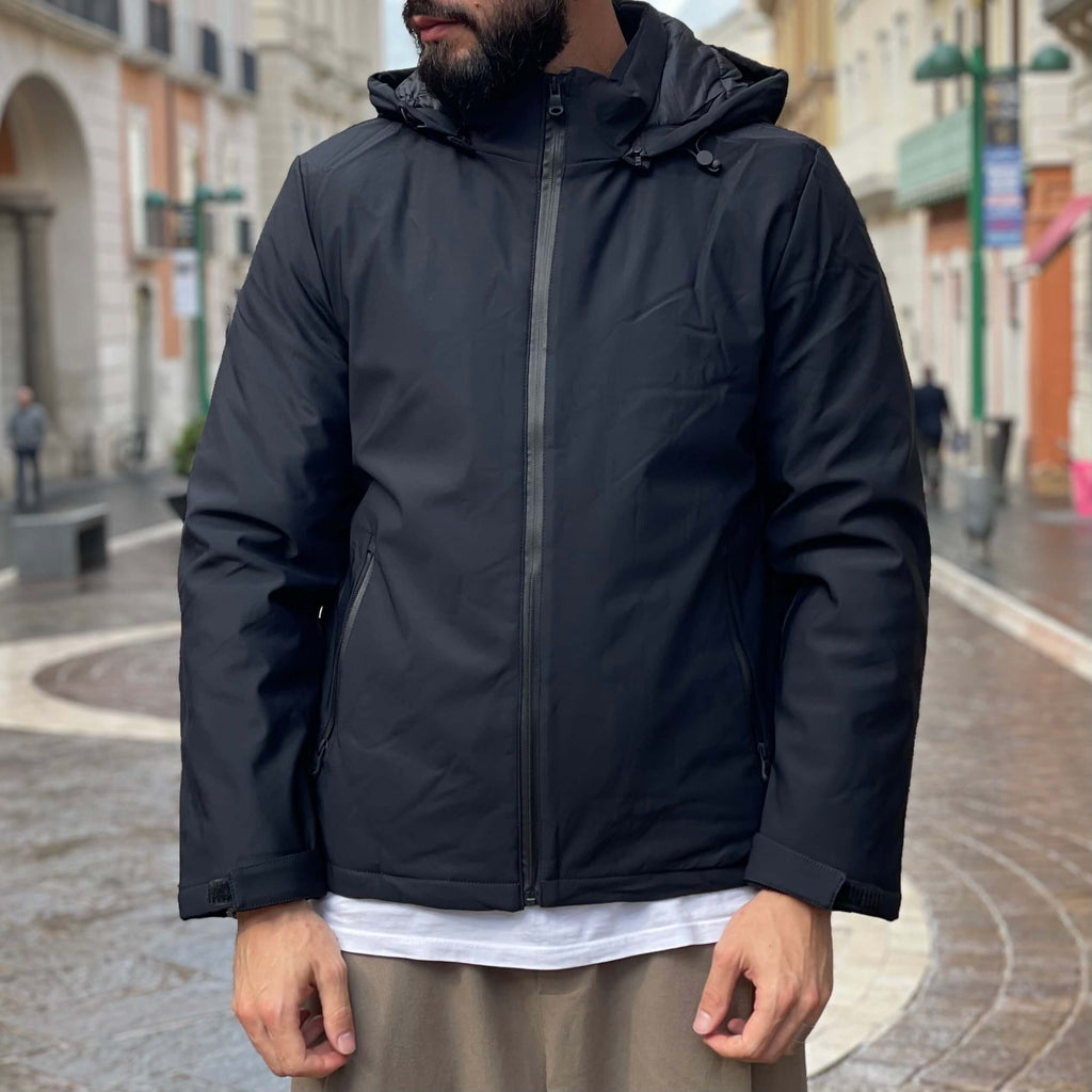 Giubbino blu navy antivento con cappuccio 2.0 - FLAG STORE