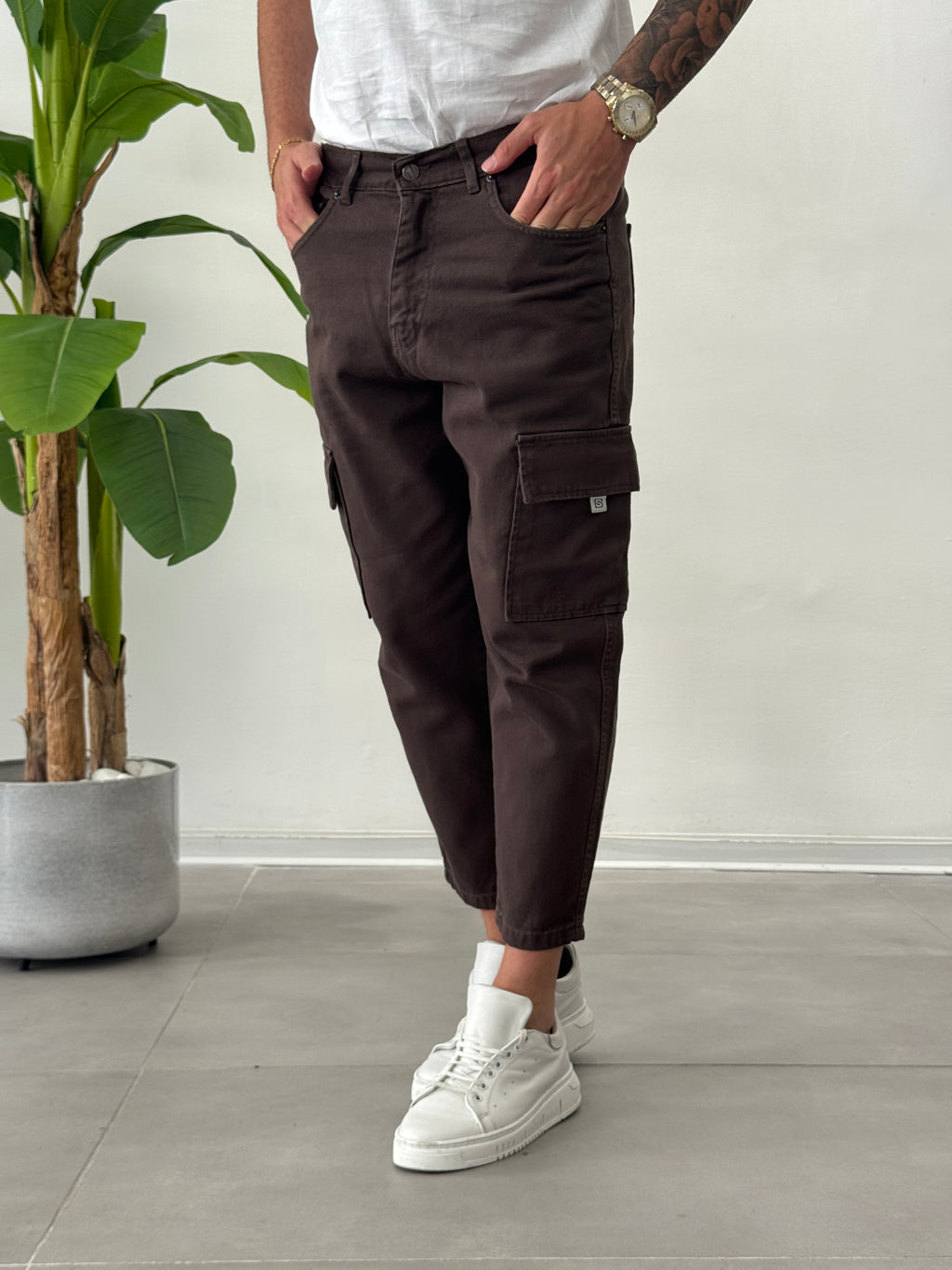 Cargo Jeans Cioccolato Vegas - Carrot Fit
