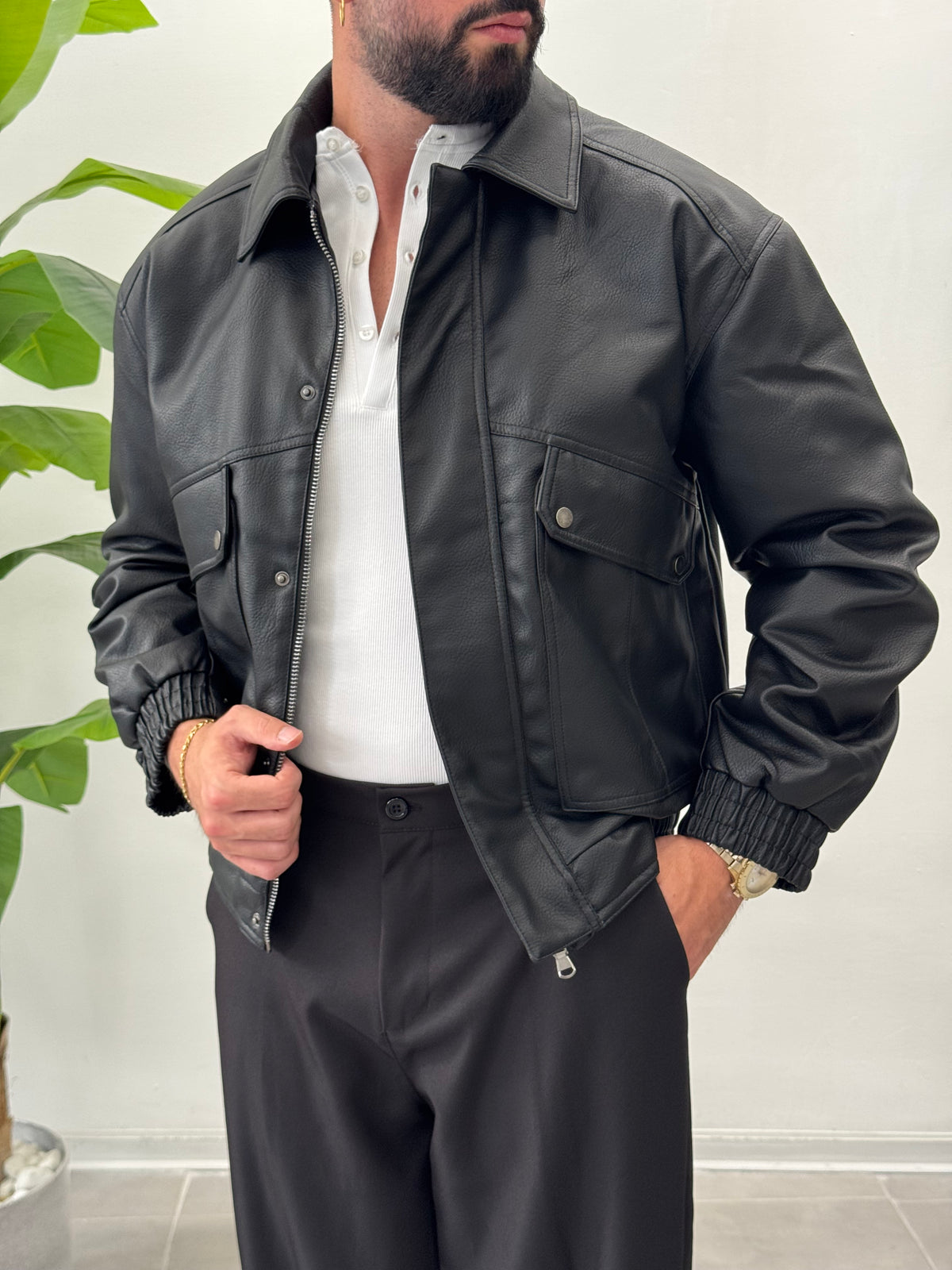 Leather Biker Jacket 2.0 - FLAG STORE 
