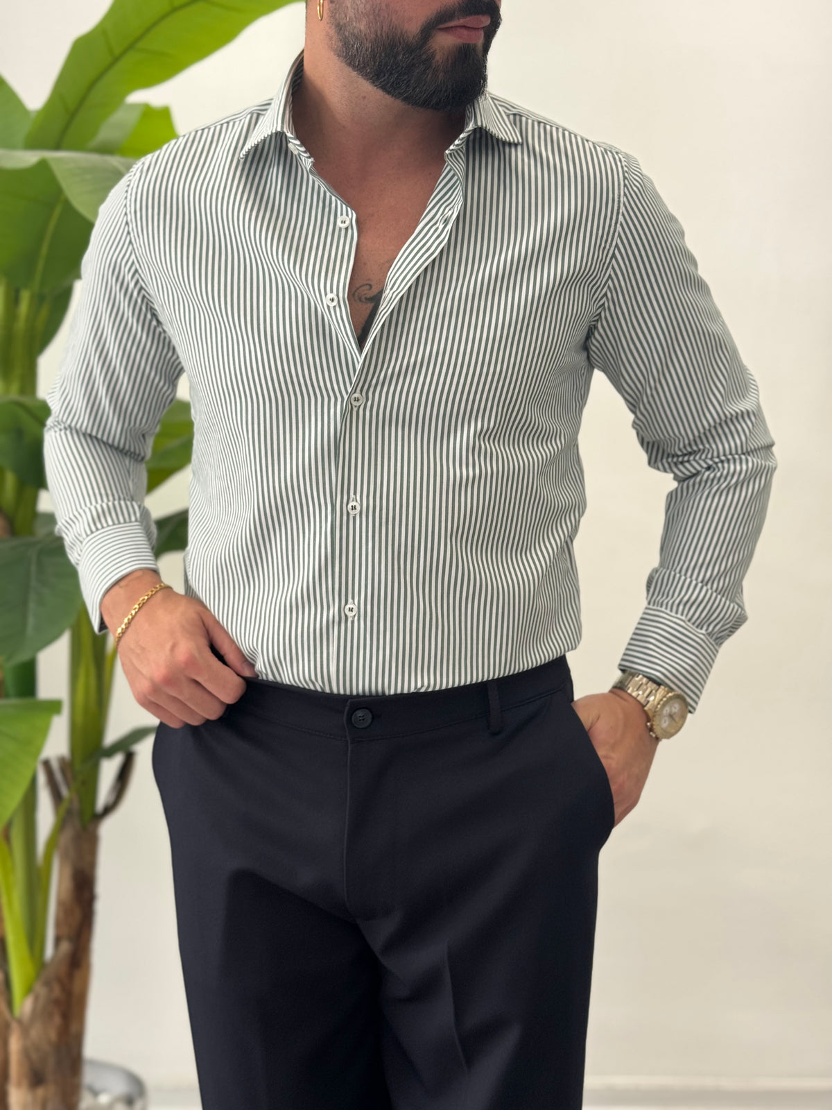 Camicia a Righe Skyline - Slim Fit