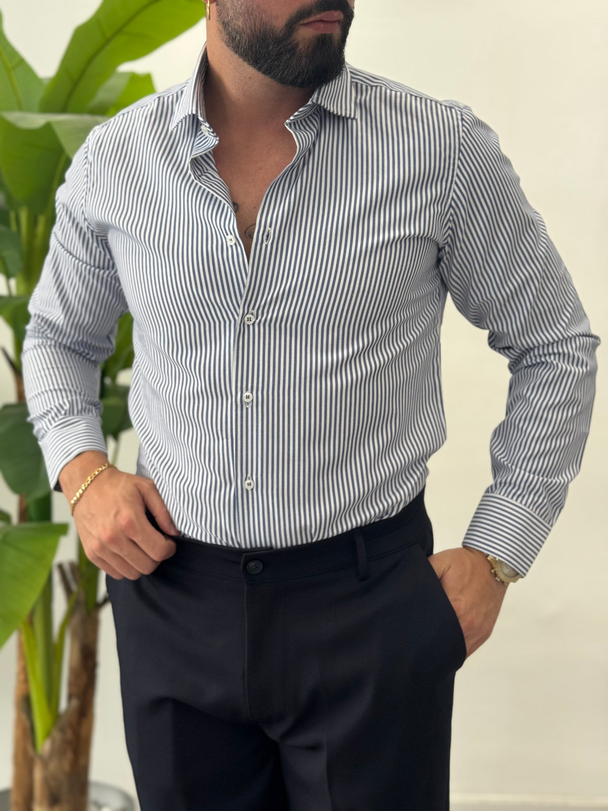 Camicia a Righe Skyline - Slim Fit