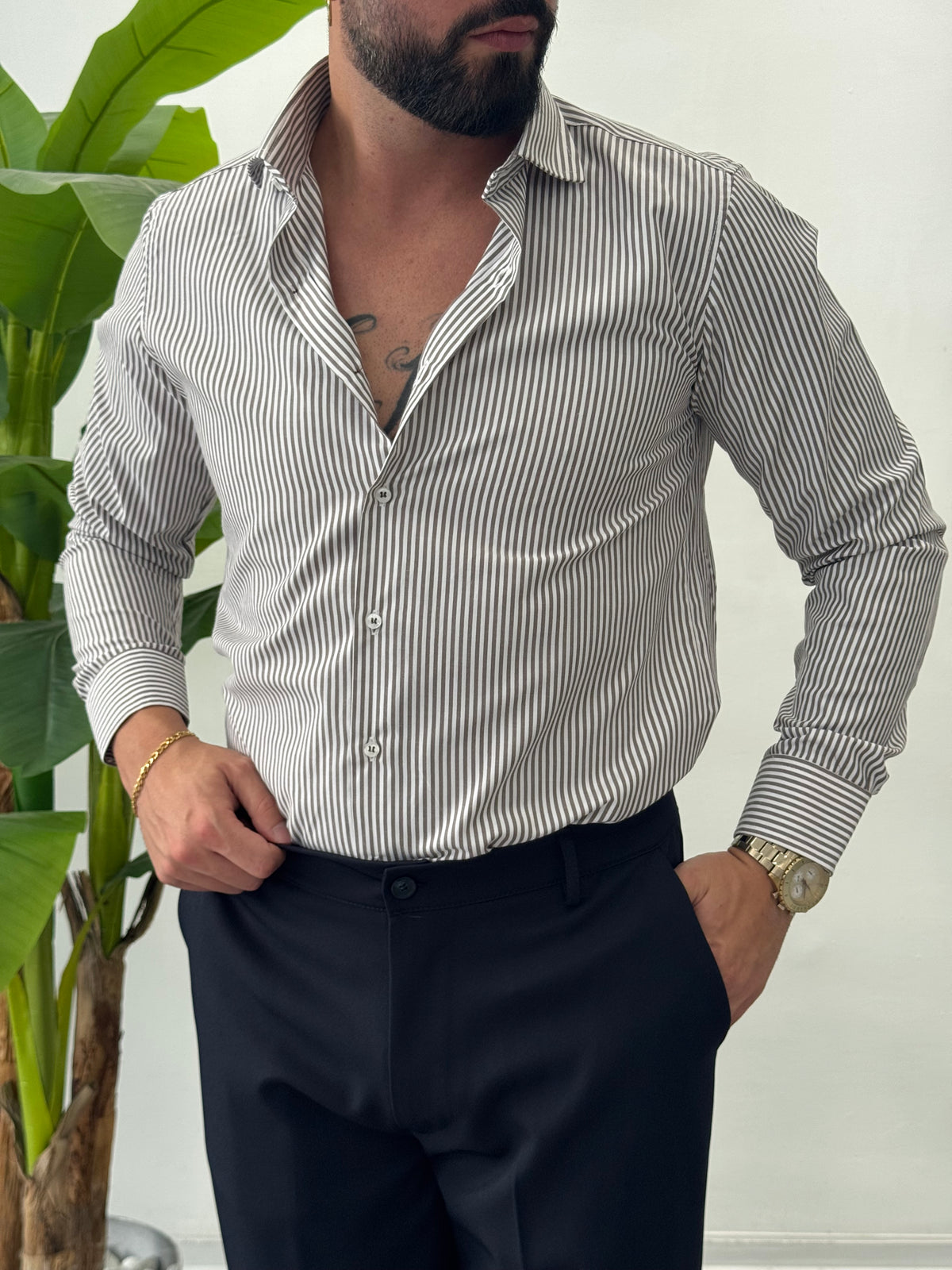 Camicia a Righe Skyline - Slim Fit