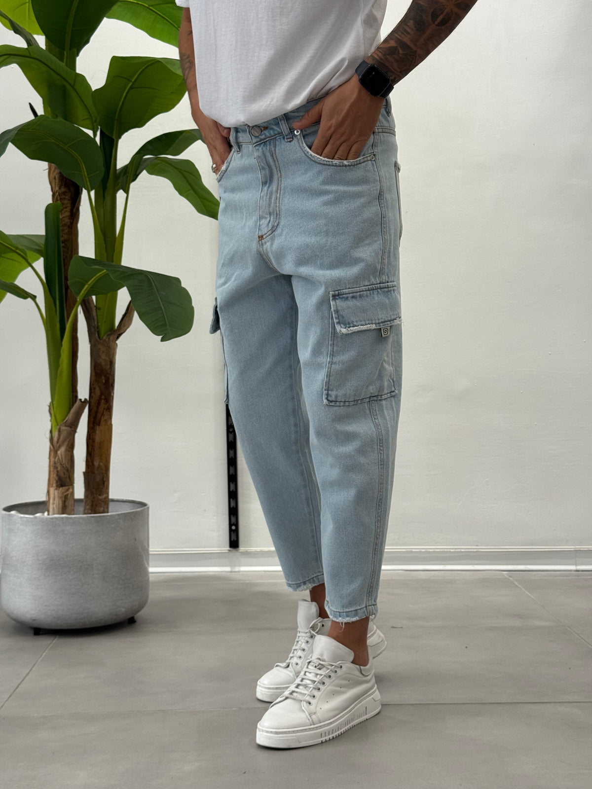 Cargo Jeans Chiaro Vegas - Carrot Fit