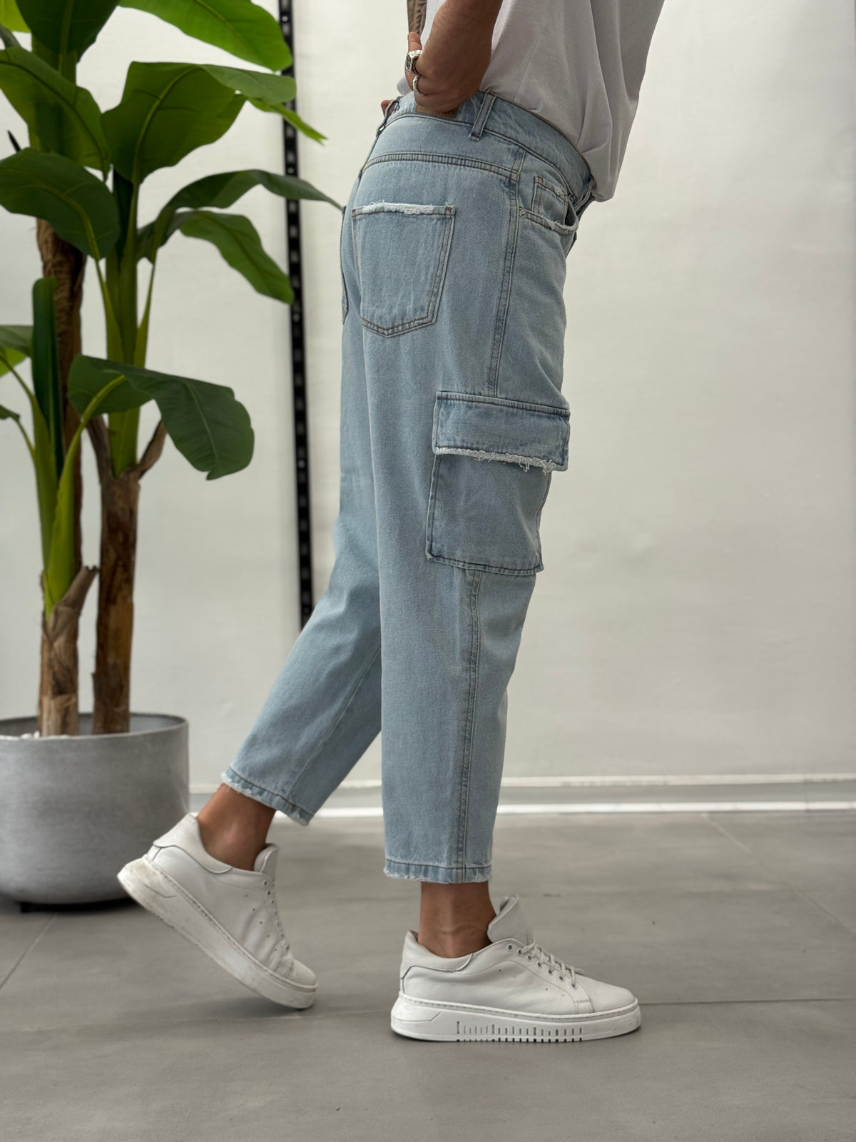 Cargo Jeans Chiaro Vegas - Carrot Fit