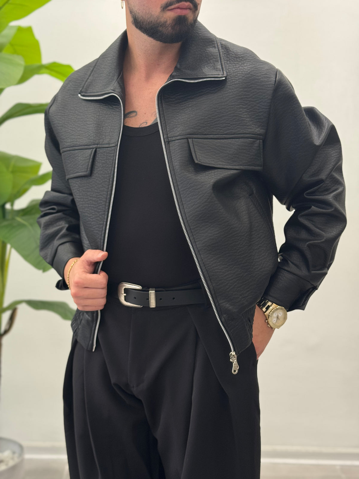 Leather Biker Jacket 2.0 - FLAG STORE 