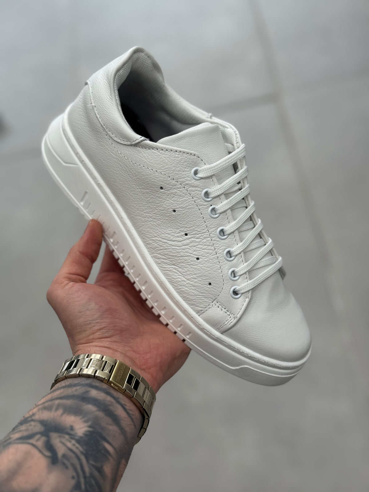 Sneakers suola army bianca con puntini - FLAG STORE
