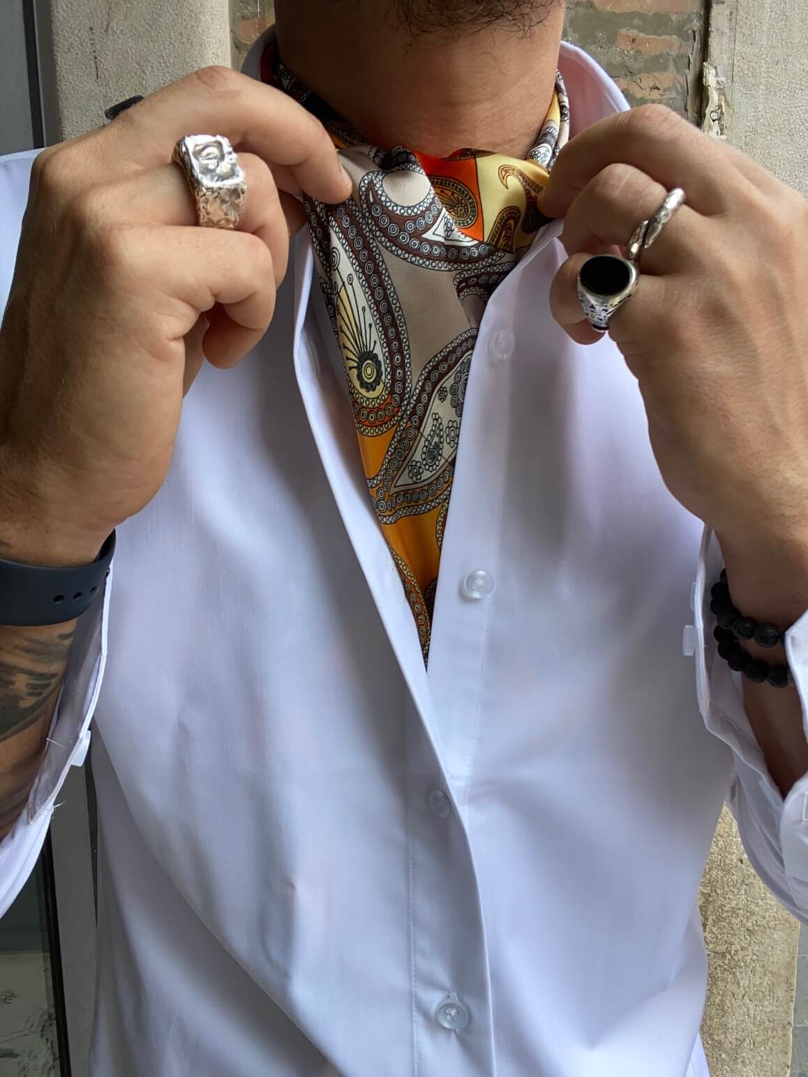 Foulard uomo giallo ocra - Flag Store