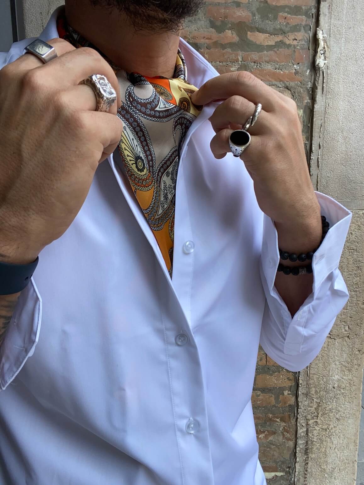 Foulard uomo giallo ocra - Flag Store