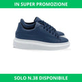 Sneakers blu in pelle con riporto blu - FLAG STORE