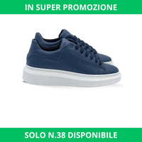 Thumbnail for Sneakers blu in pelle con riporto blu - FLAG STORE