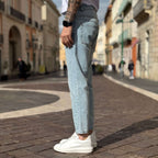Nico Paz Regular-Fit Light Blue Denim Jeans - FLAG STORE