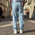 Light blue denim baggy fit jeans - FLAG STORE