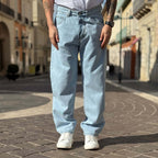 Light blue denim baggy fit jeans - FLAG STORE