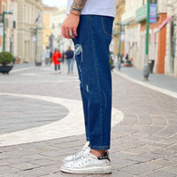 Thumbnail for Jeans blu scuro strappato regular fit 2.0 - FLAG STORE