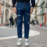 Thumbnail for Jeans blu scuro strappato regular fit 3.0 - FLAG STORE