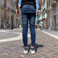 Thumbnail for Jeans blu skinny fit con strappi e candegginato - FLAG STORE