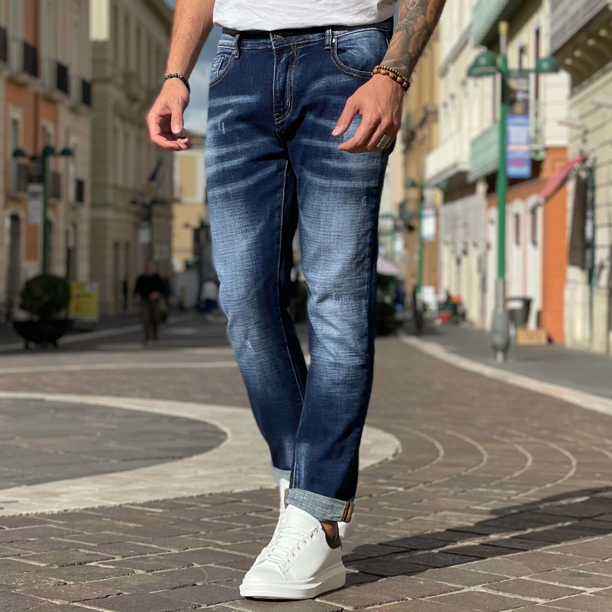 Jeans blu slim taglie forti - FLAG STORE