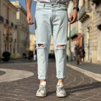 Thumbnail for Jeans chiaro 4.0 strappo alle ginocchia - FLAG STORE