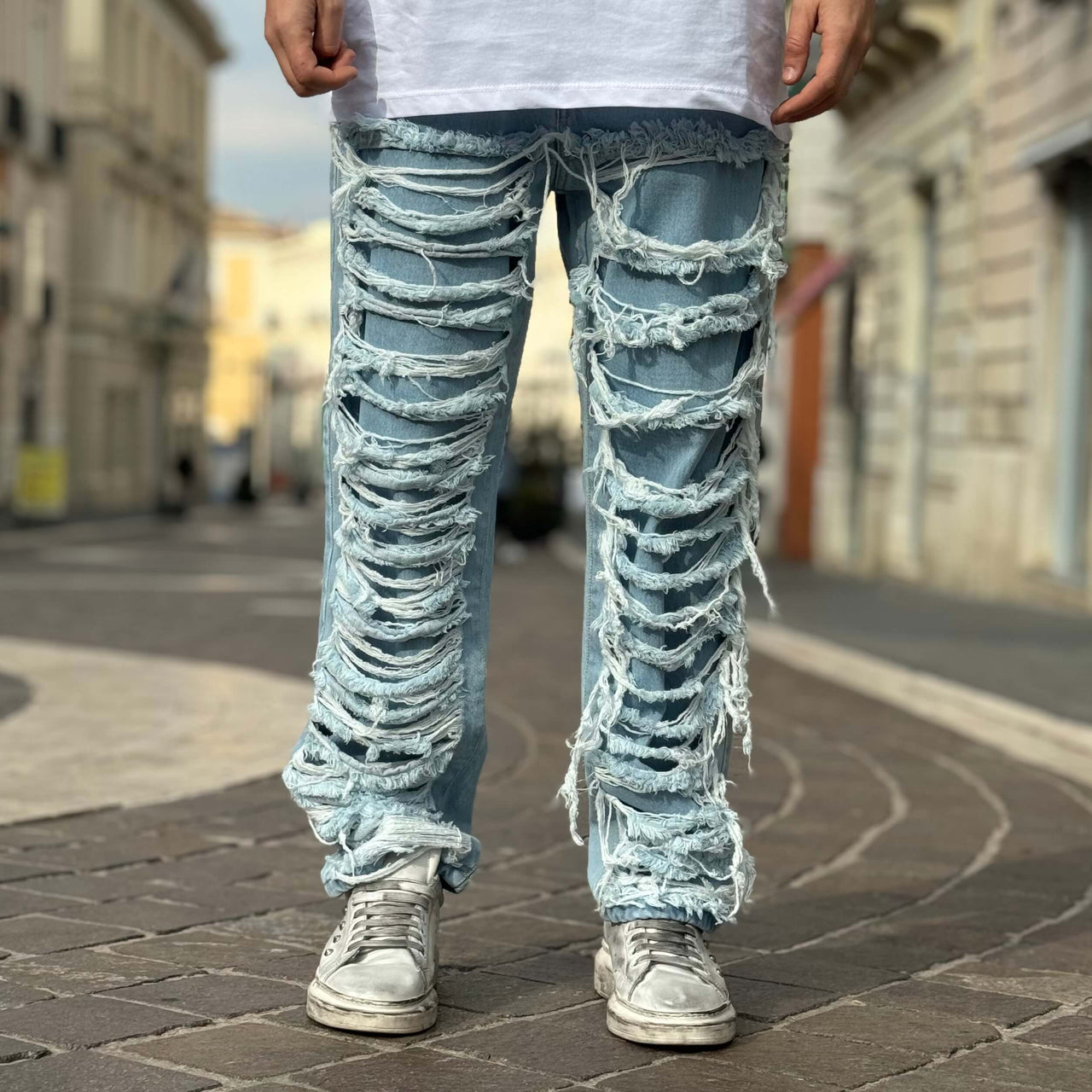 Jeans chiaro ripped - FLAG STORE