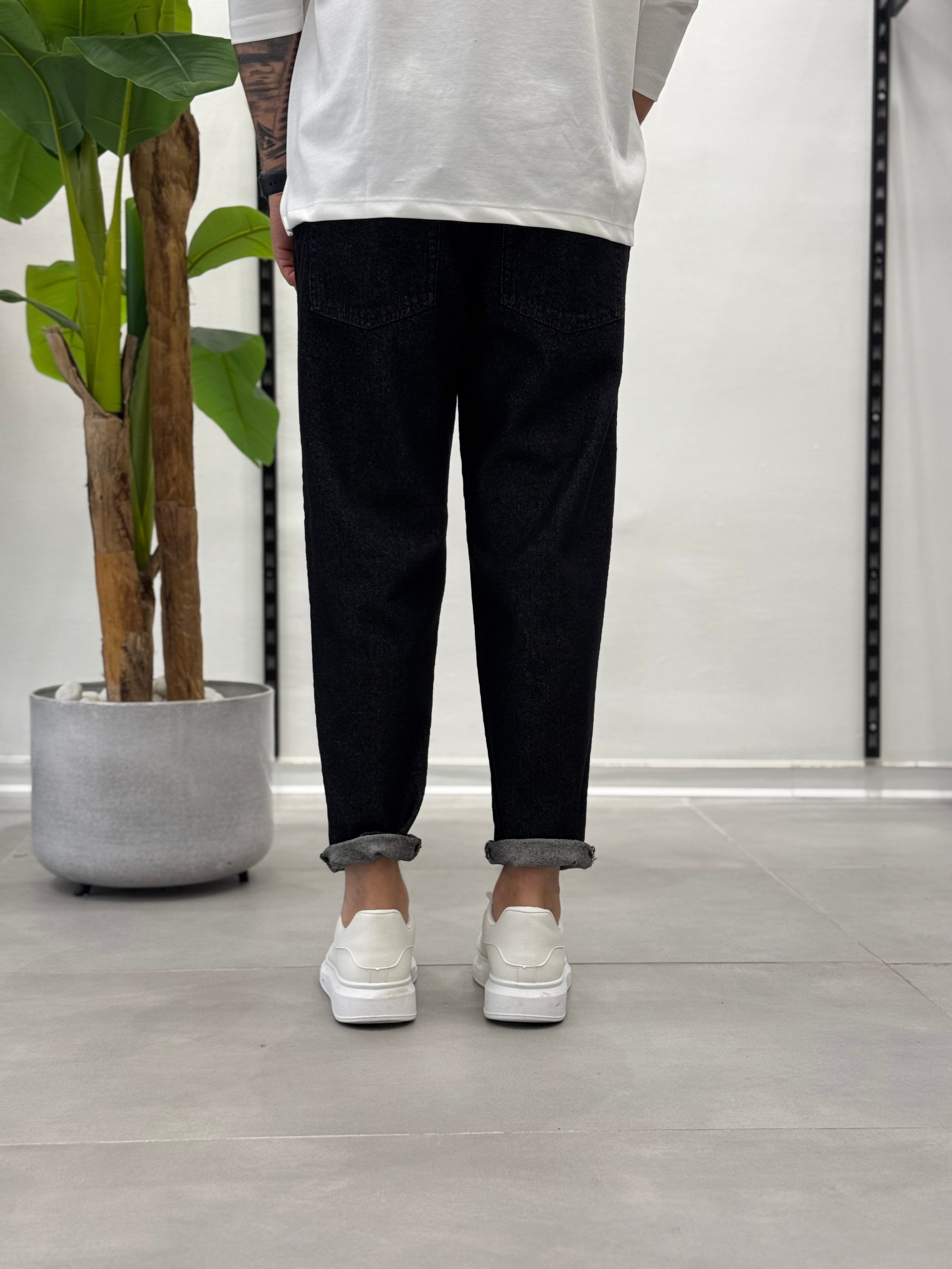 Jeans con Elastico in Vita Grigio Wawe