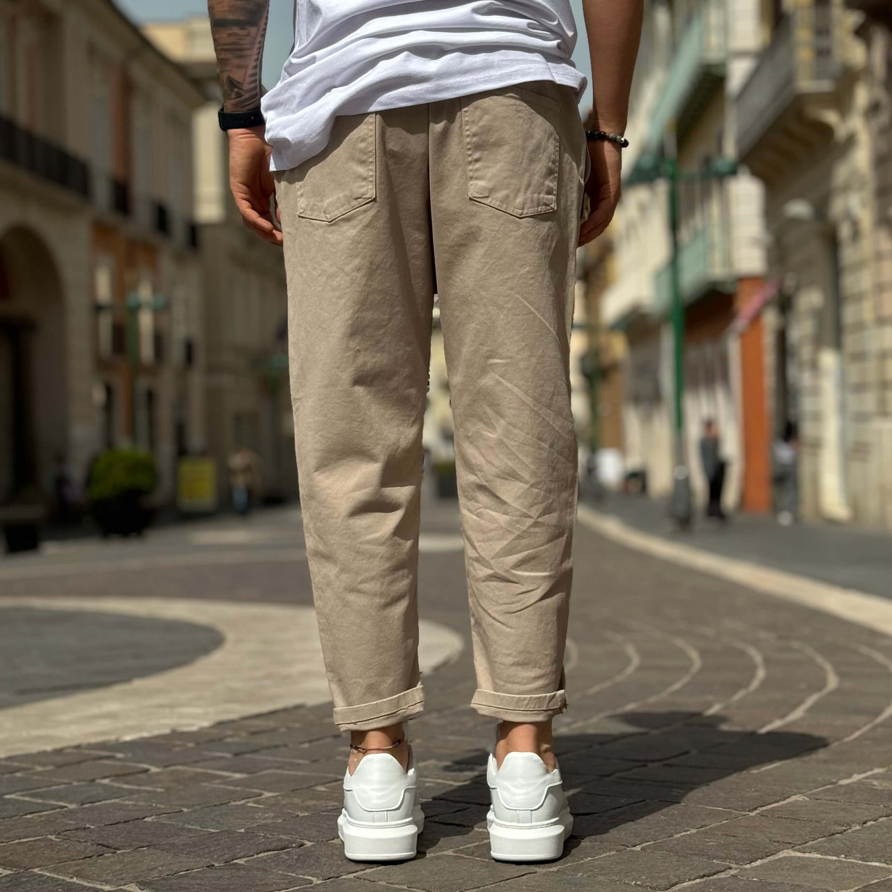 Jeans con elastico Japan beige - FLAG STORE