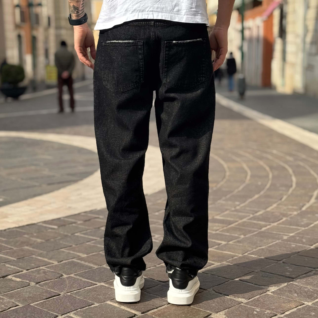 Jeans grigio scuro baggy fit - FLAG STORE