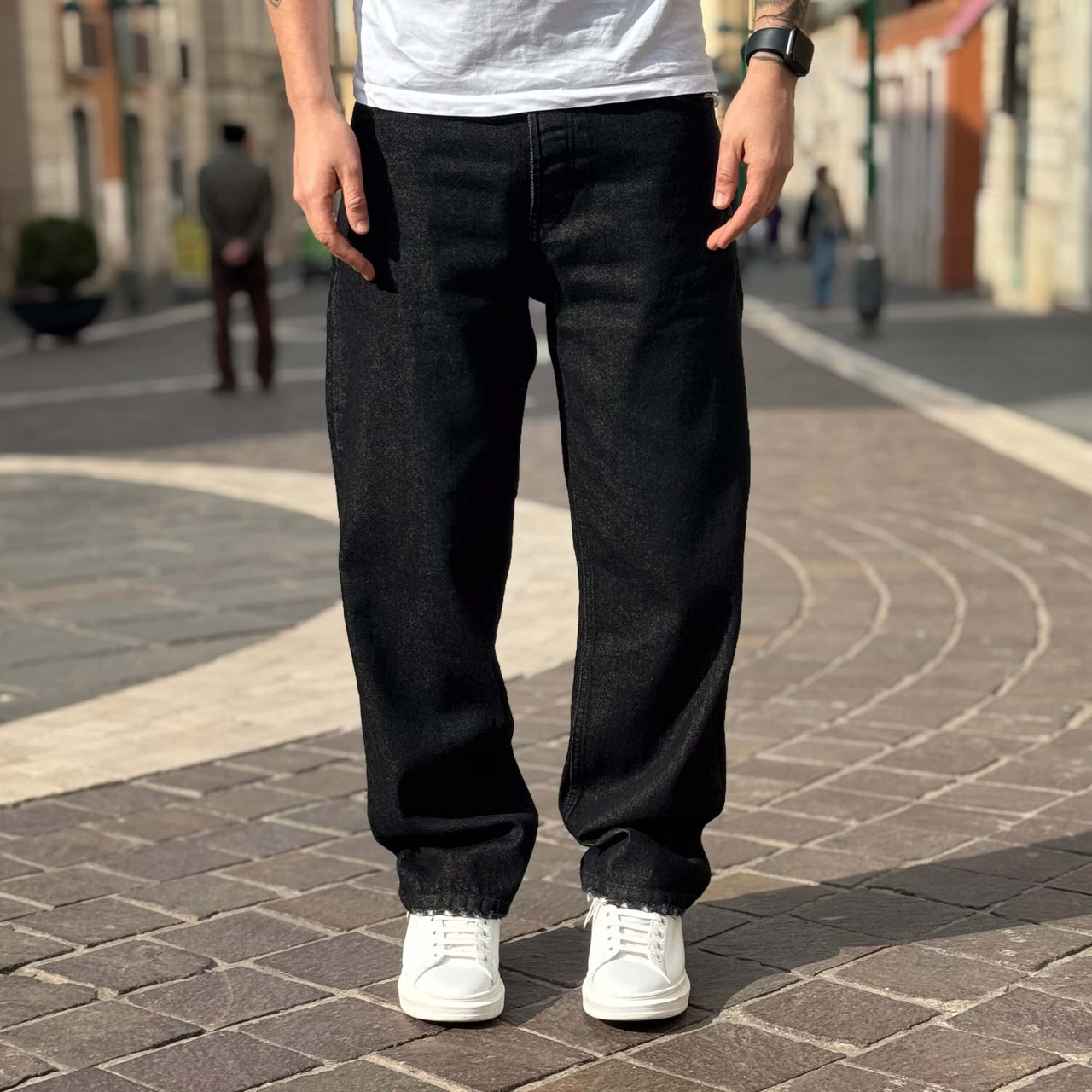 Jeans grigio scuro baggy fit - FLAG STORE