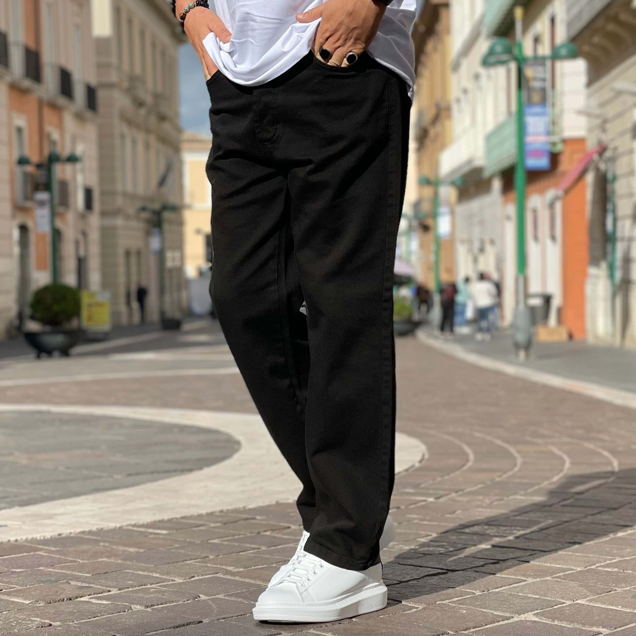 Jeans nero baggy fit - FLAG STORE
