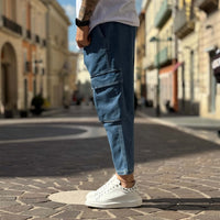 Thumbnail for Jeans tasconato con elastico azzurro - FLAG STORE