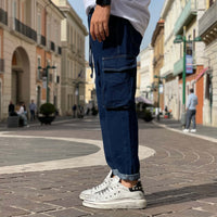 Thumbnail for Jeans tasconato con elastico blu - FLAG STORE