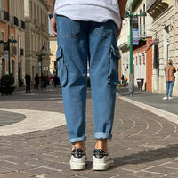 Thumbnail for Jeans tasconato con elastico chiaro - FLAG STORE