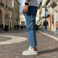 Thumbnail for Jeans tasconato con elastico chiaro - FLAG STORE