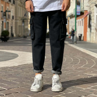 Thumbnail for Jeans tasconato con elastico nero - FLAG STORE