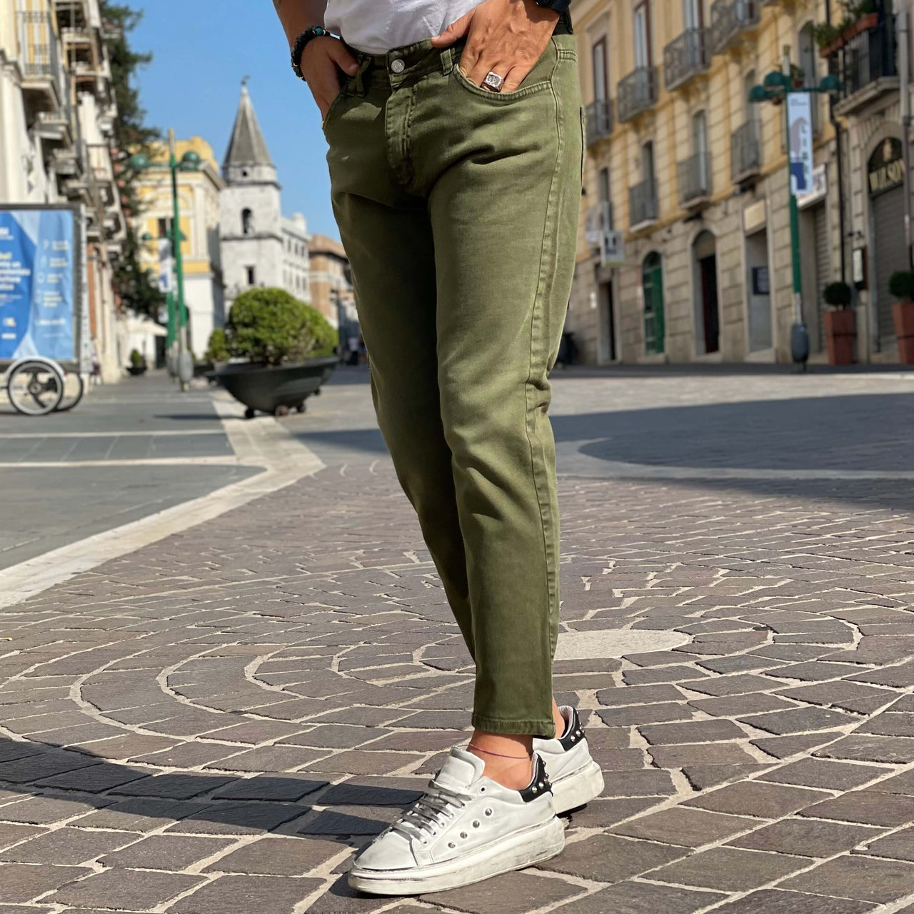 Jeans verde regular fit - FLAG STORE