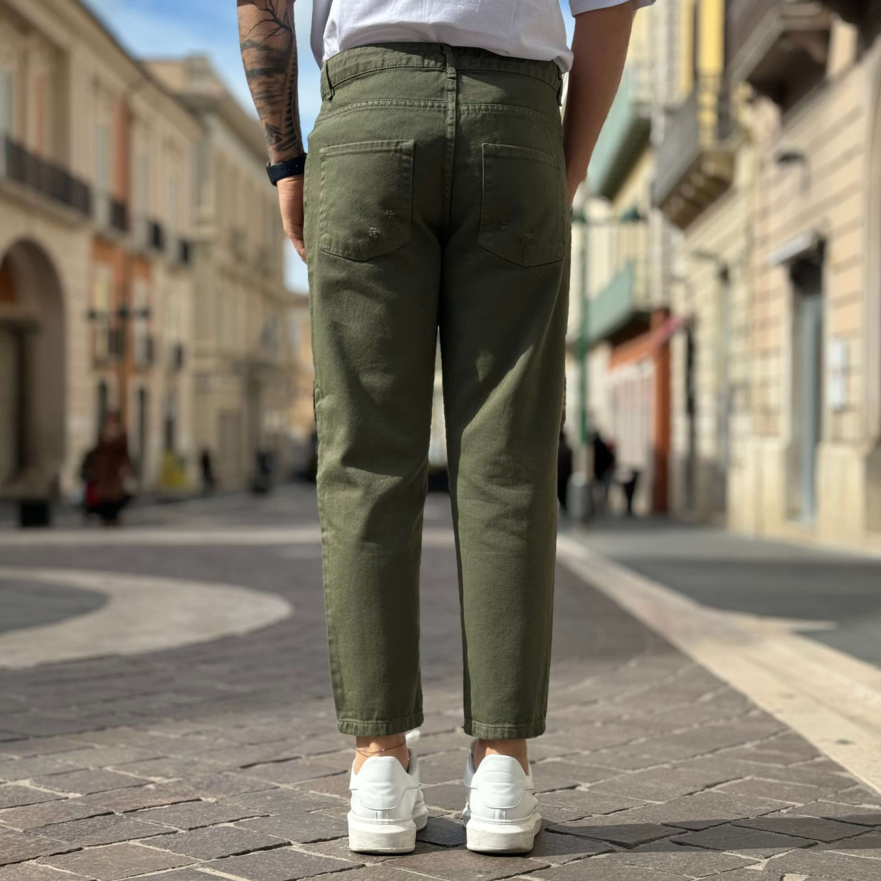 Jeans verde strappato 2.0 regular fit - FLAG STORE