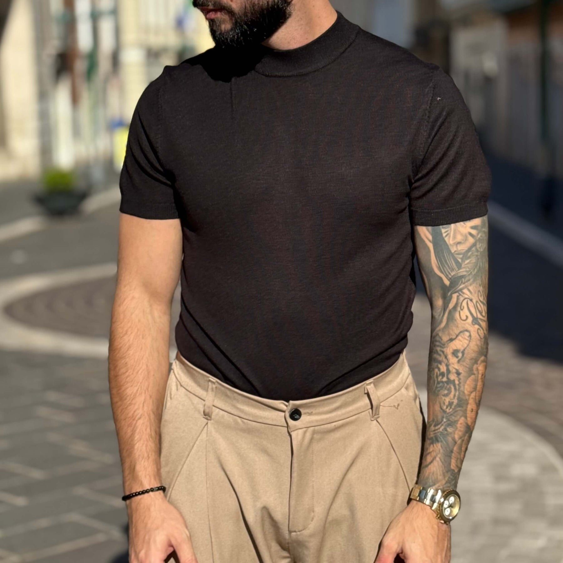 Stretch Half-Neck Sweater