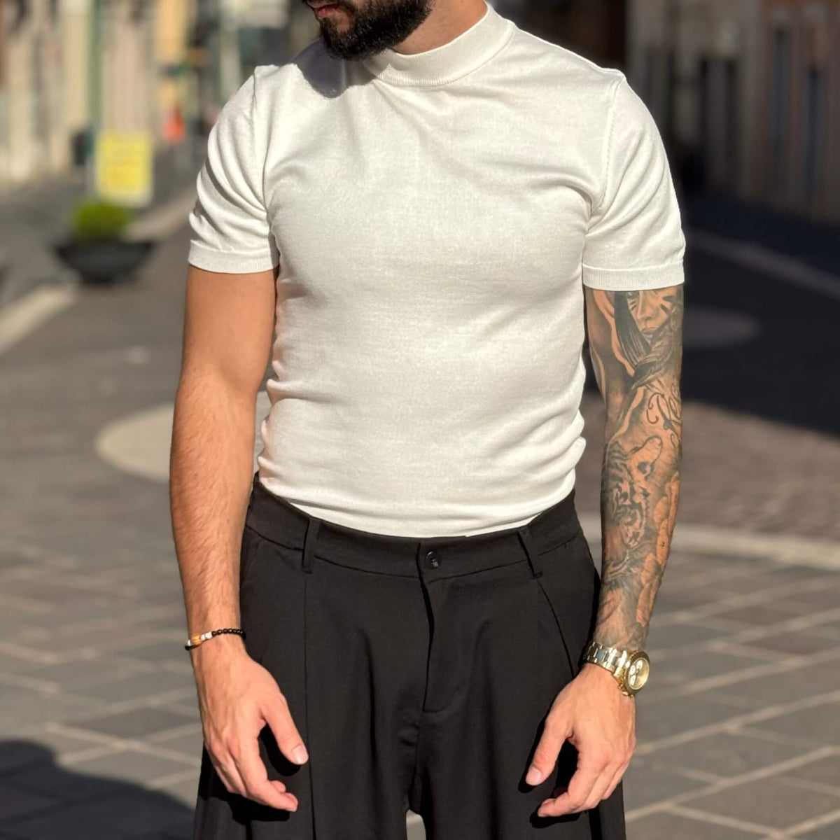 Stretch Half-Neck Sweater