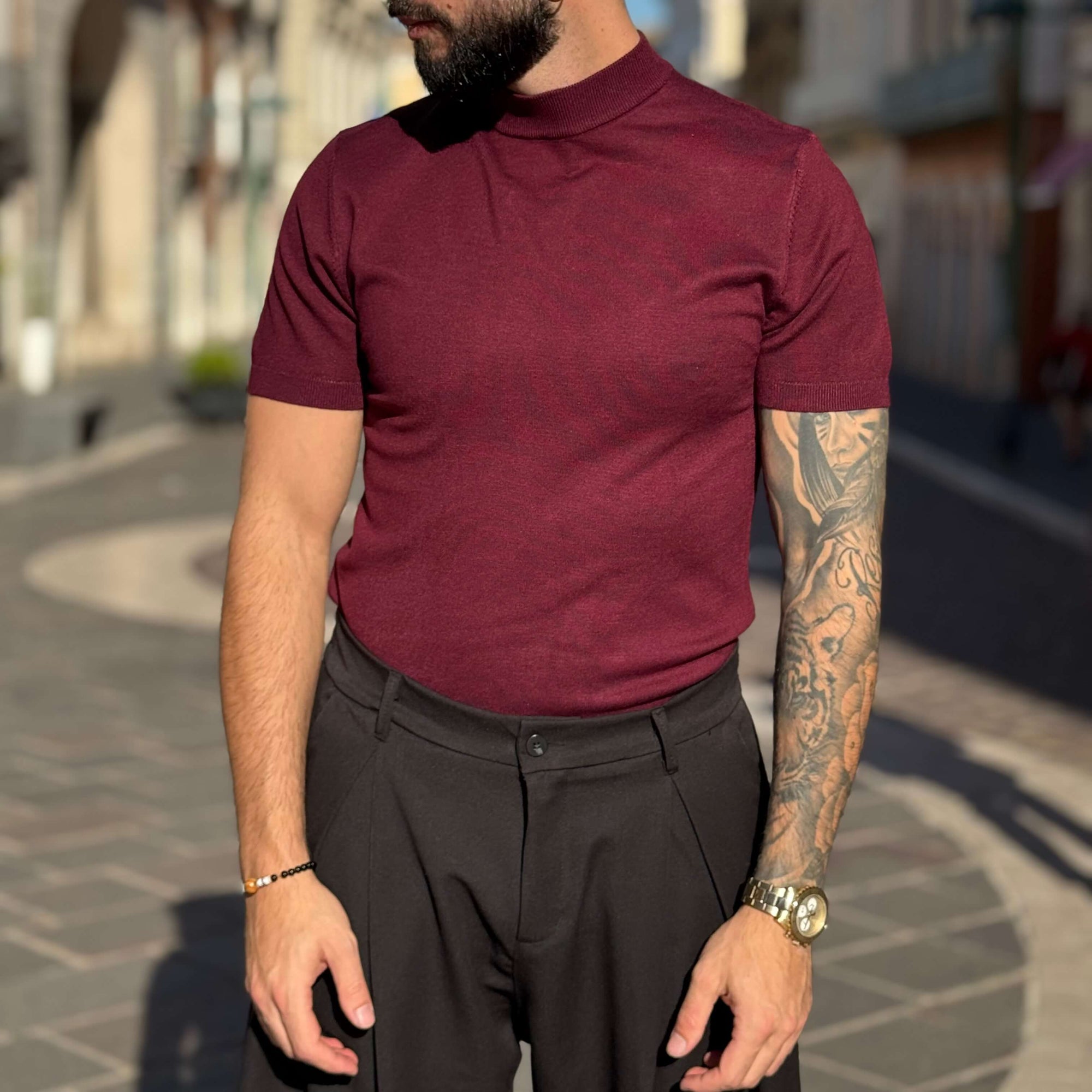 Stretch Half-Neck Sweater