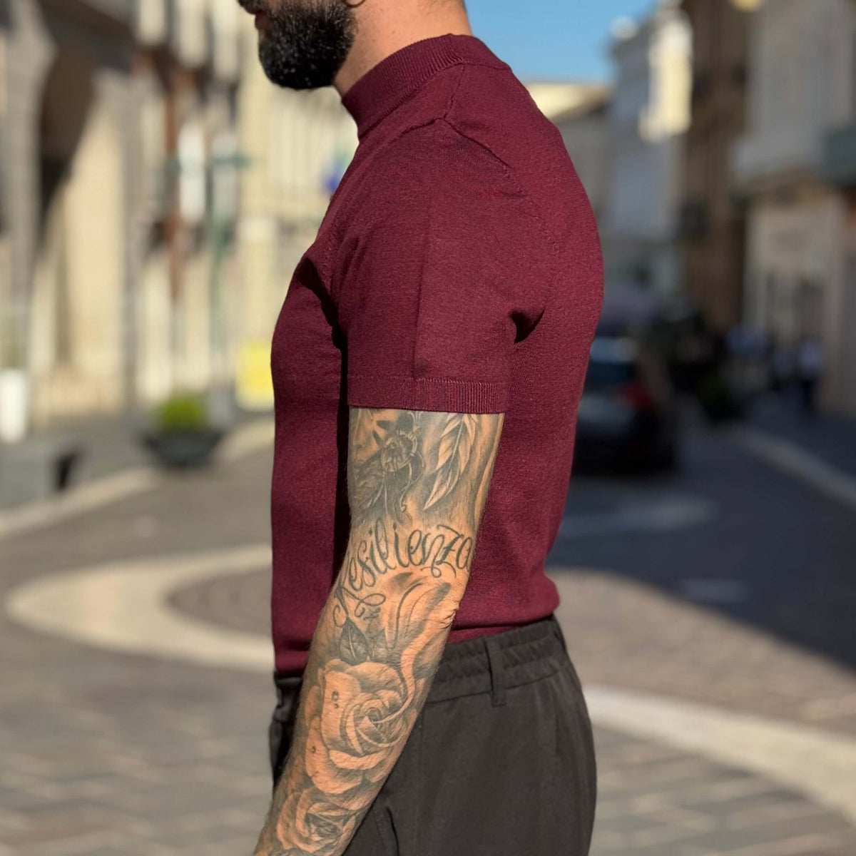 Stretch Half-Neck Sweater