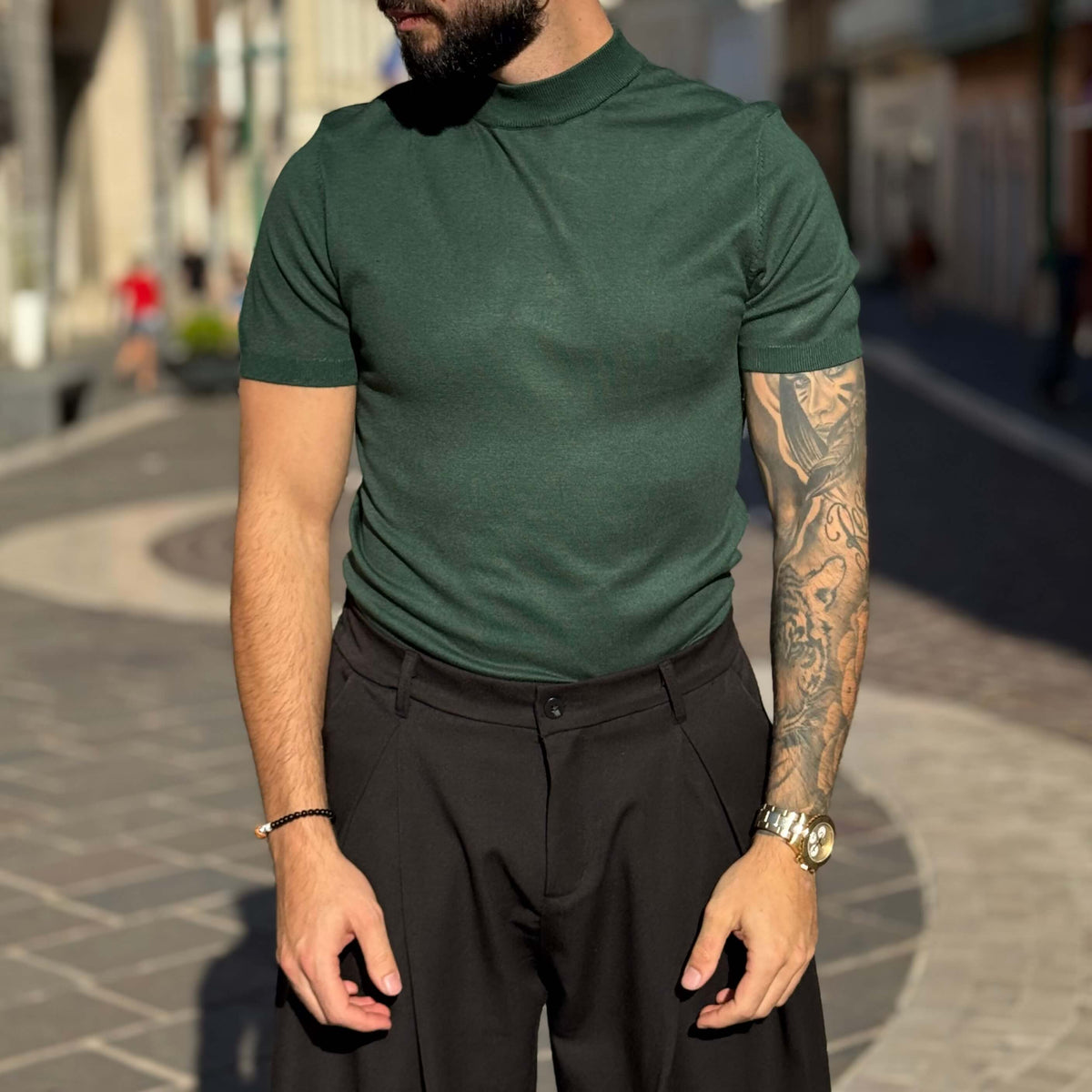 Stretch Half-Neck Sweater