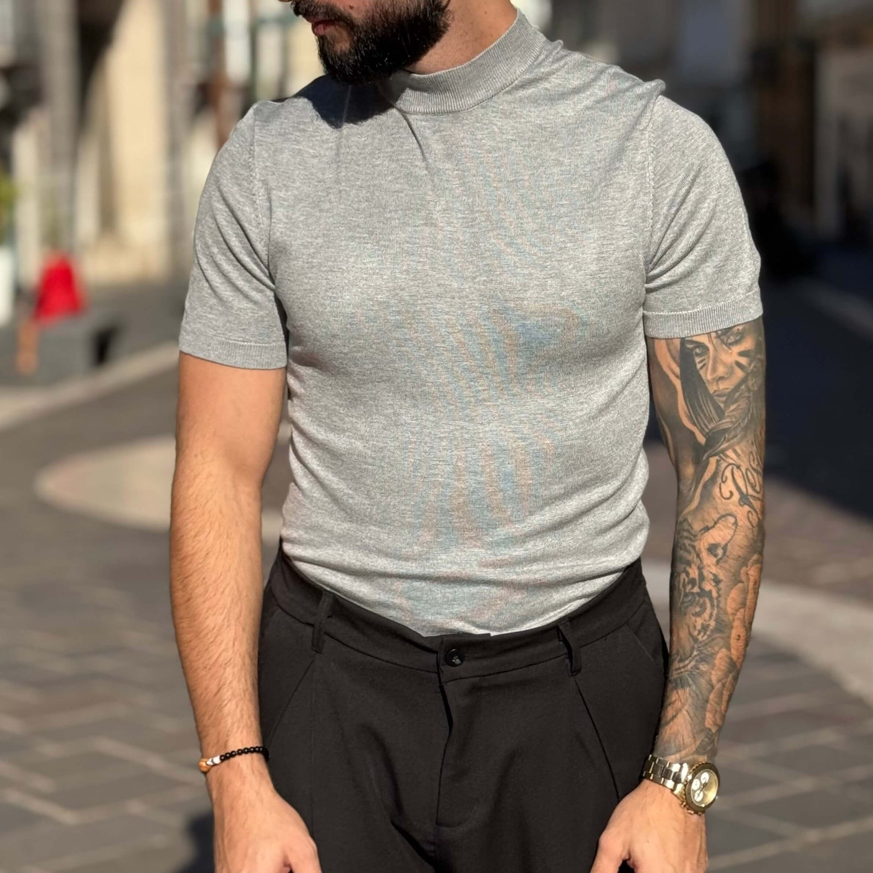 Stretch Half-Neck Sweater