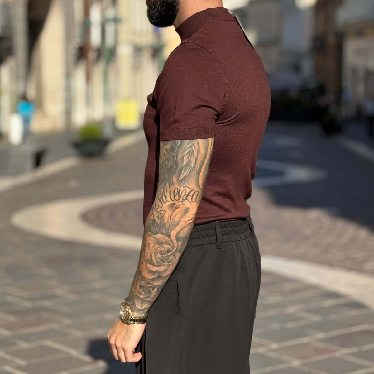 Stretch Half-Neck Sweater