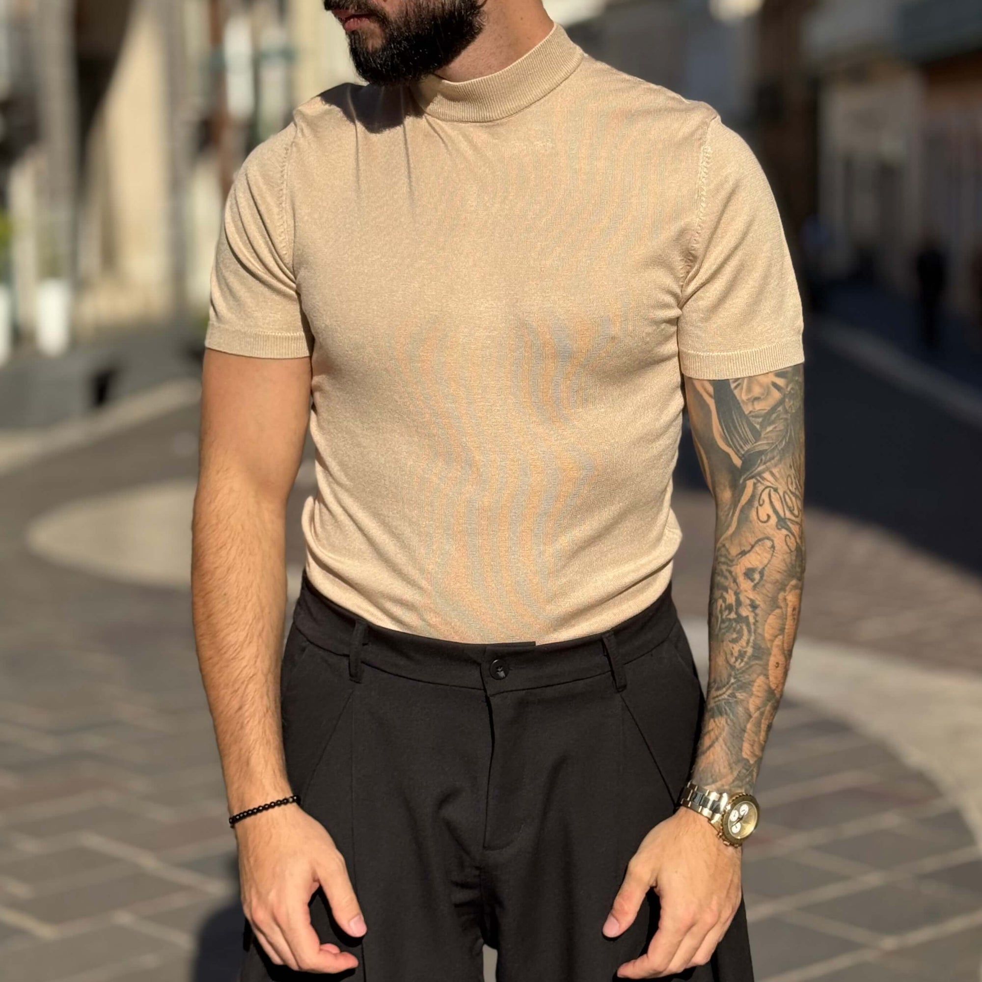 Stretch Half-Neck Sweater