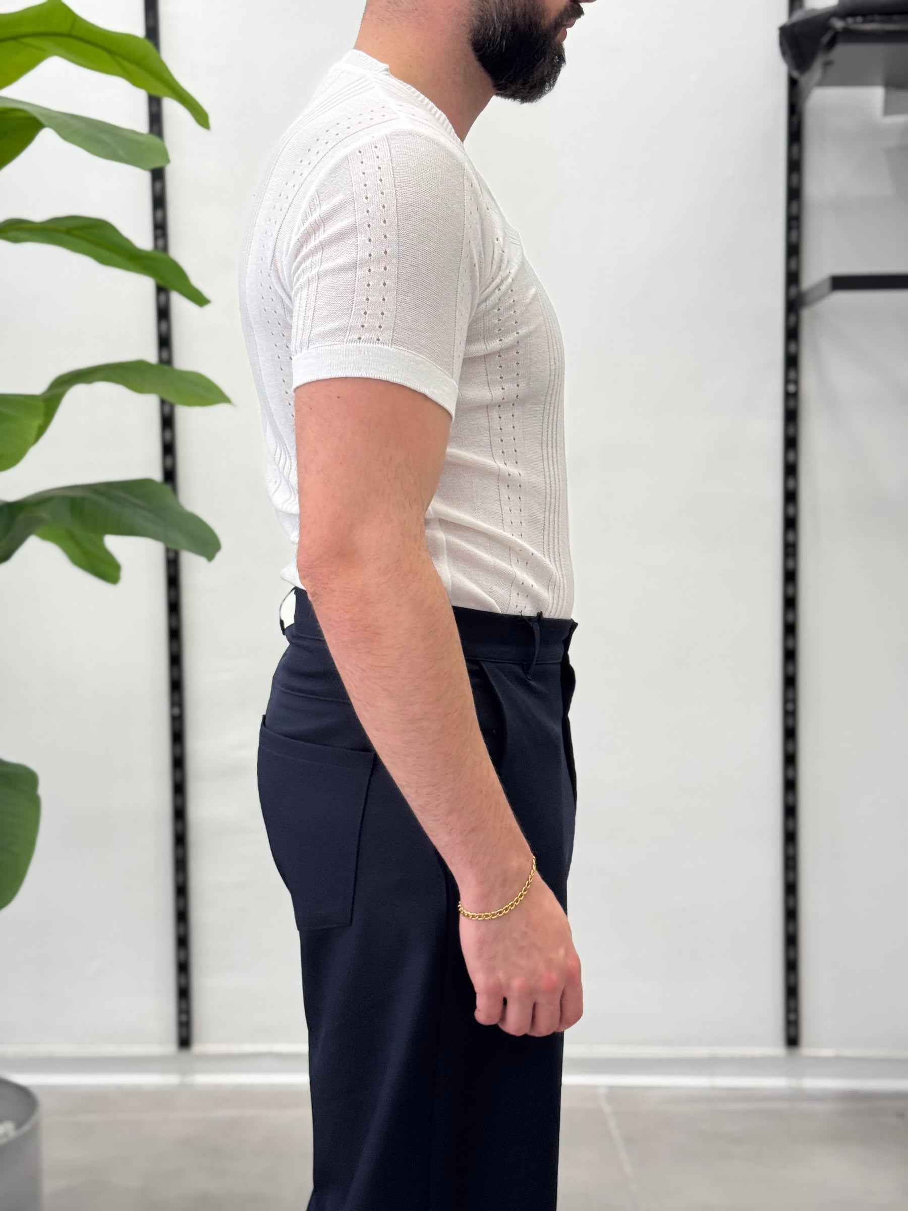 Linen Shirt with Korean Collar 