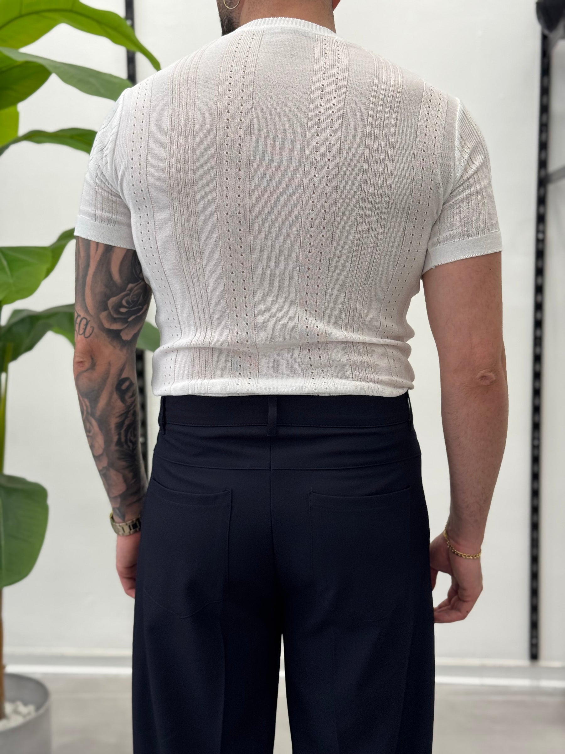 Linen Shirt with Korean Collar 