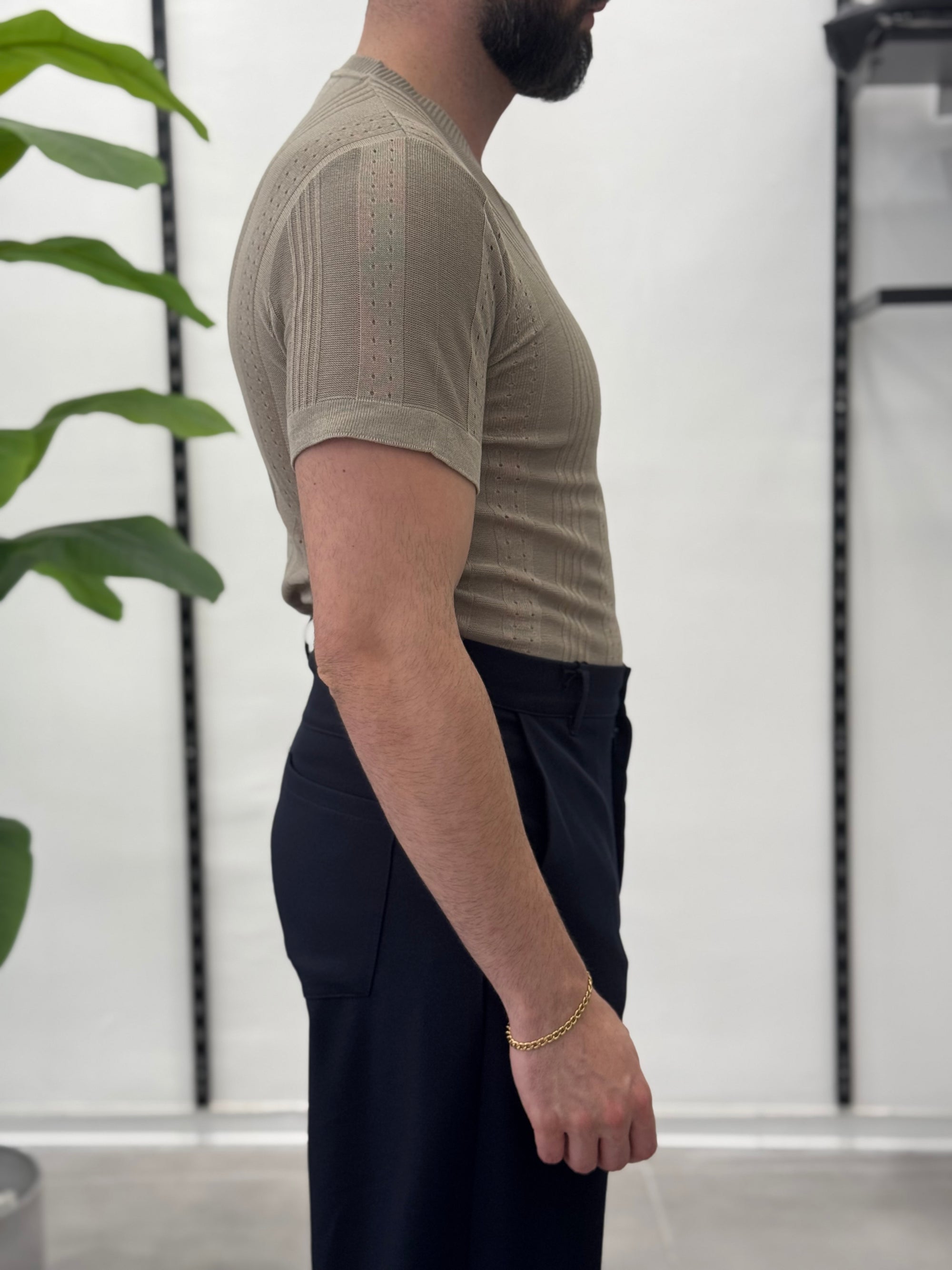 Linen Shirt with Korean Collar 