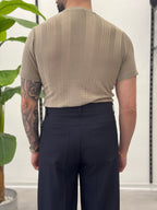 Linen Shirt with Korean Collar 