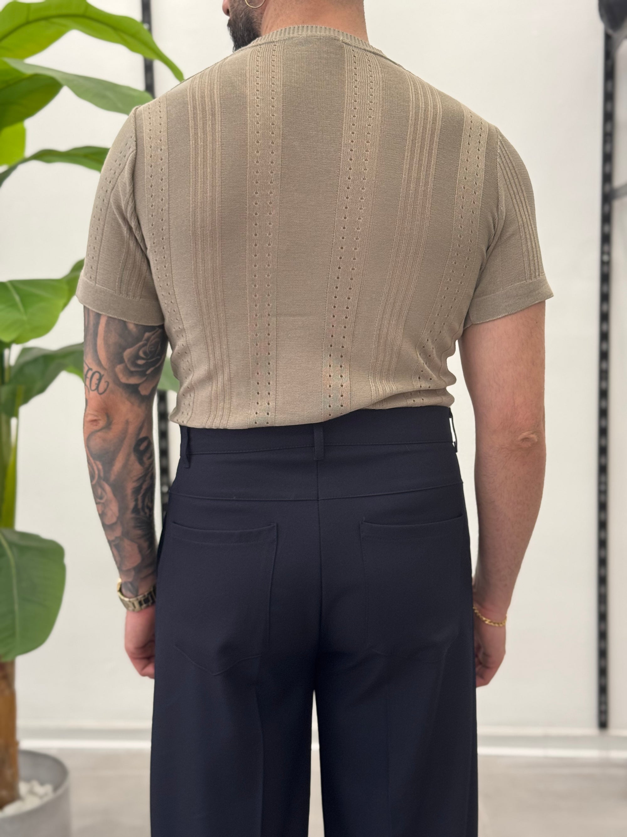 Linen Shirt with Korean Collar 